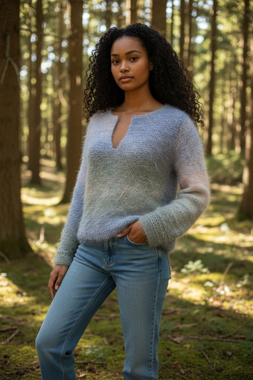Pull femme crinière