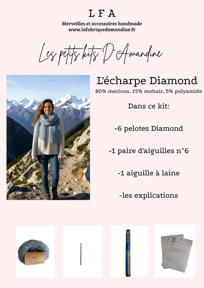 Kit à tricoter écharpe Diamond