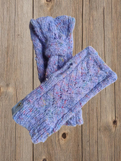 Ensemble bandeau et mitaines alpaga