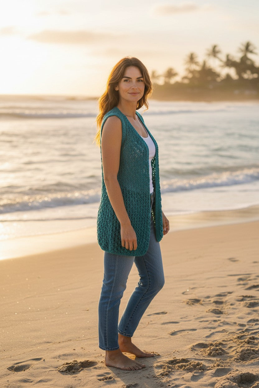 Gilet ajouré silk bambou