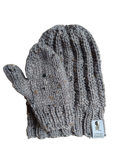 Ensemble moufles et bonnet mixte