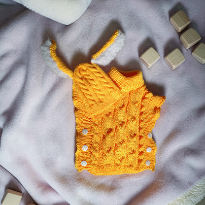 Ensemble pull poncho et bonnet lapin