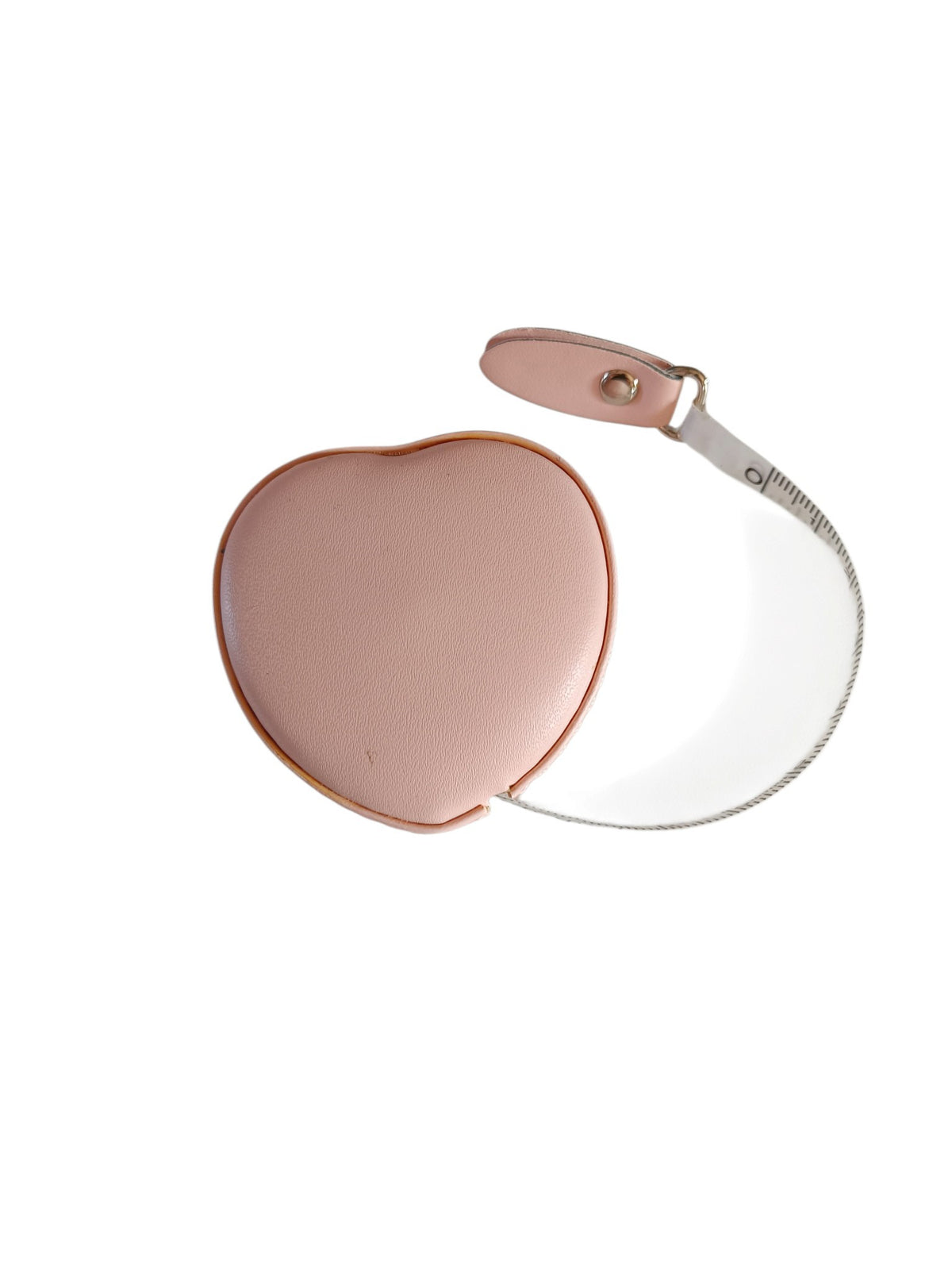 Mètre ruban en forme de cœur rose La Fabrique d'Amandine avec boîtier en similicuir