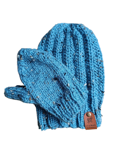 Ensemble moufles et bonnet mixte