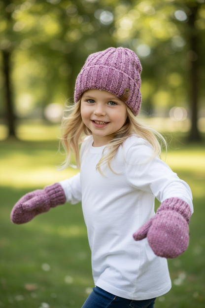 Ensemble moufles et bonnet mixte